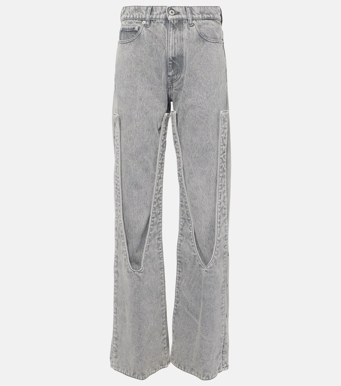 Snap Off Chap straight jeans in grey - Y Project | Mytheresa