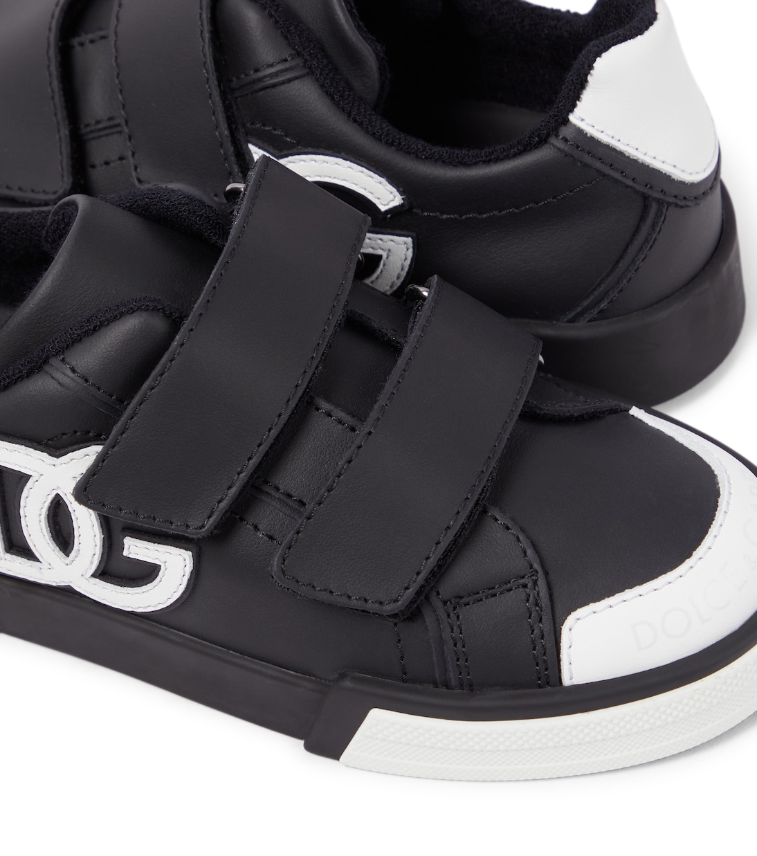 Portofino logo leather sneakers  | Dolce&Gabbana Kids