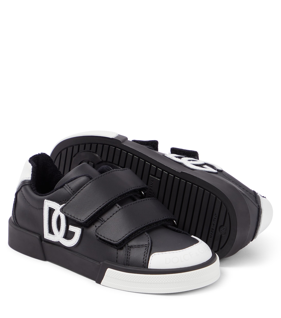 Portofino logo leather sneakers  | Dolce&Gabbana Kids