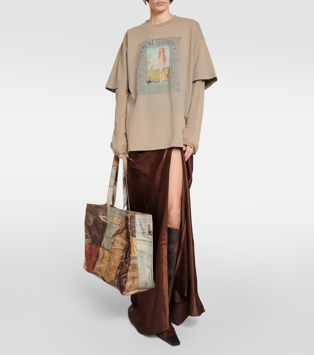 Layered printed cotton jersey T-shirt | Acne Studios