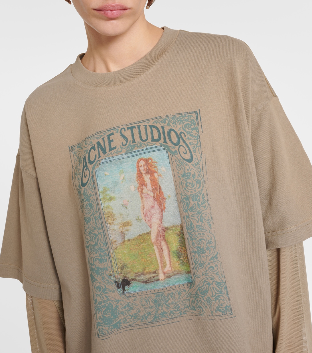 Layered printed cotton jersey T-shirt | Acne Studios