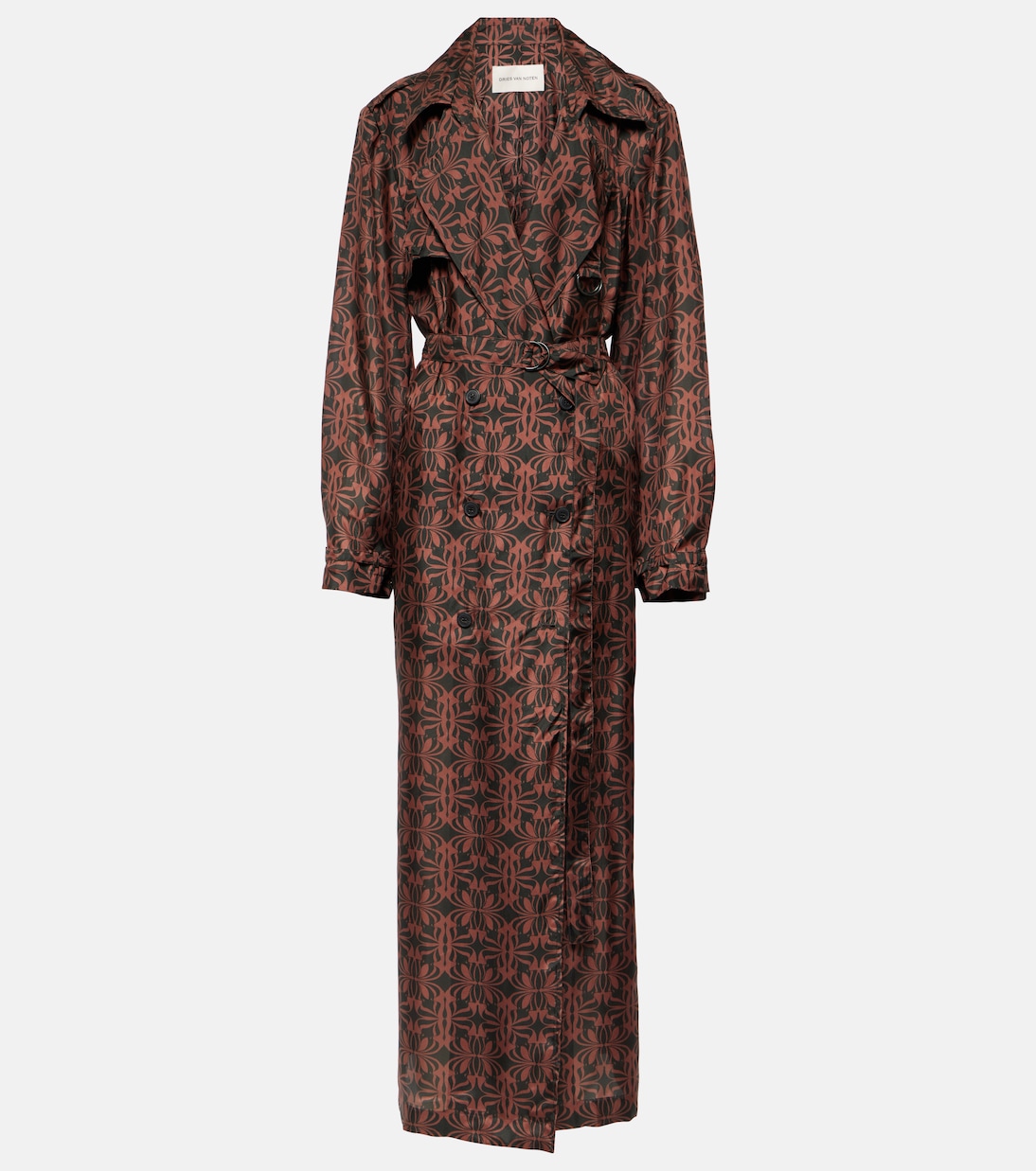 Trench in raso di seta con stampa | Dries Van Noten