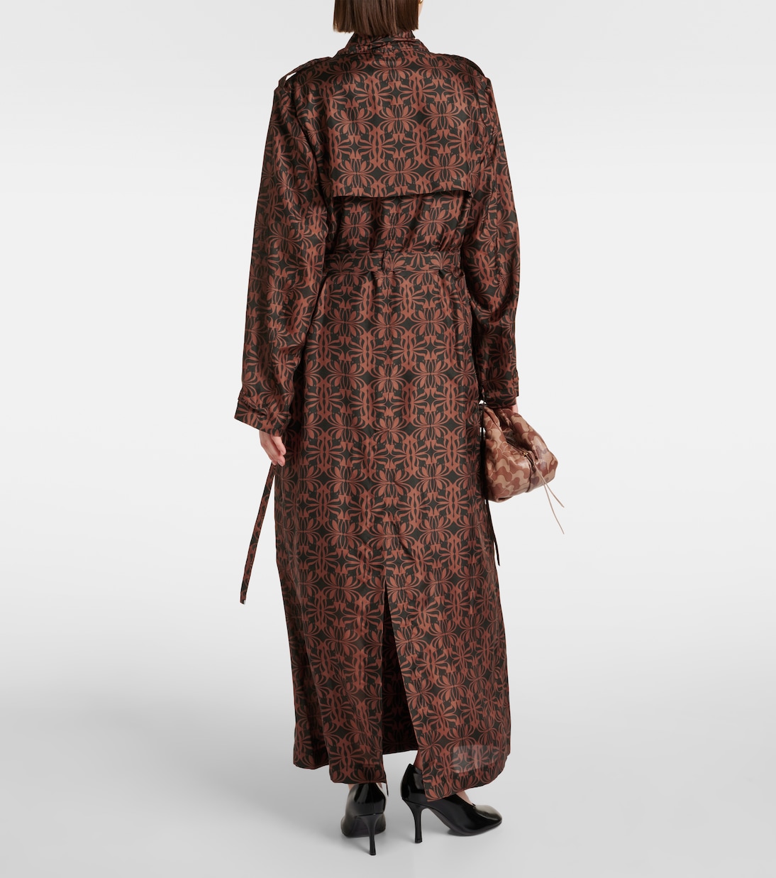 Trench in raso di seta con stampa | Dries Van Noten