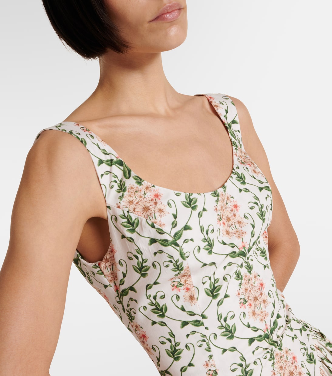 Vestido corsé Pluma de algodón floral | Agua by Agua Bendita