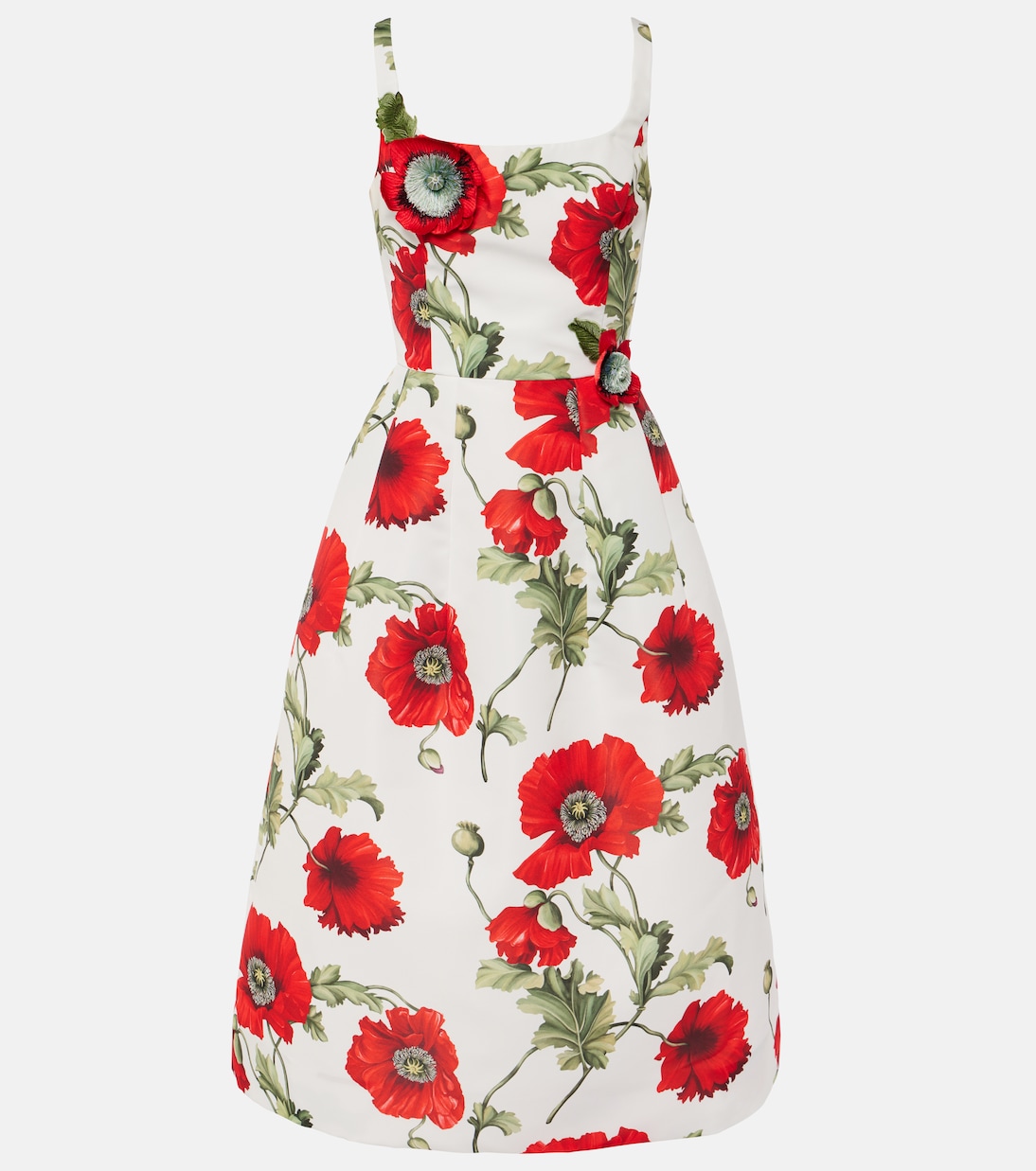 Robe midi Poppy brodée | Oscar de la Renta