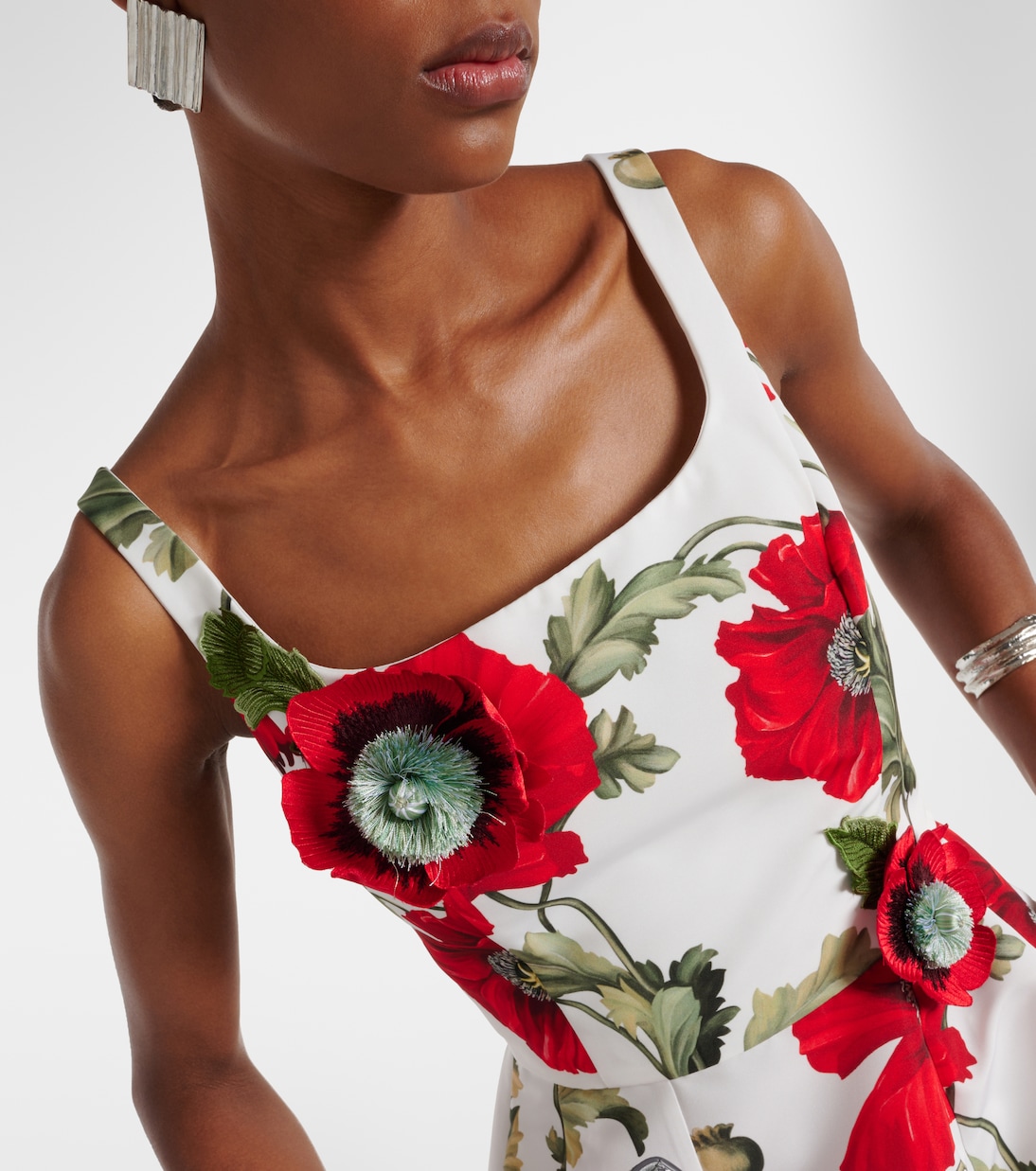 Robe midi Poppy brodée | Oscar de la Renta