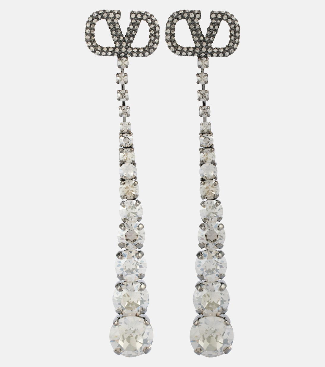 VLogo Signature embellished drop earrings | Valentino