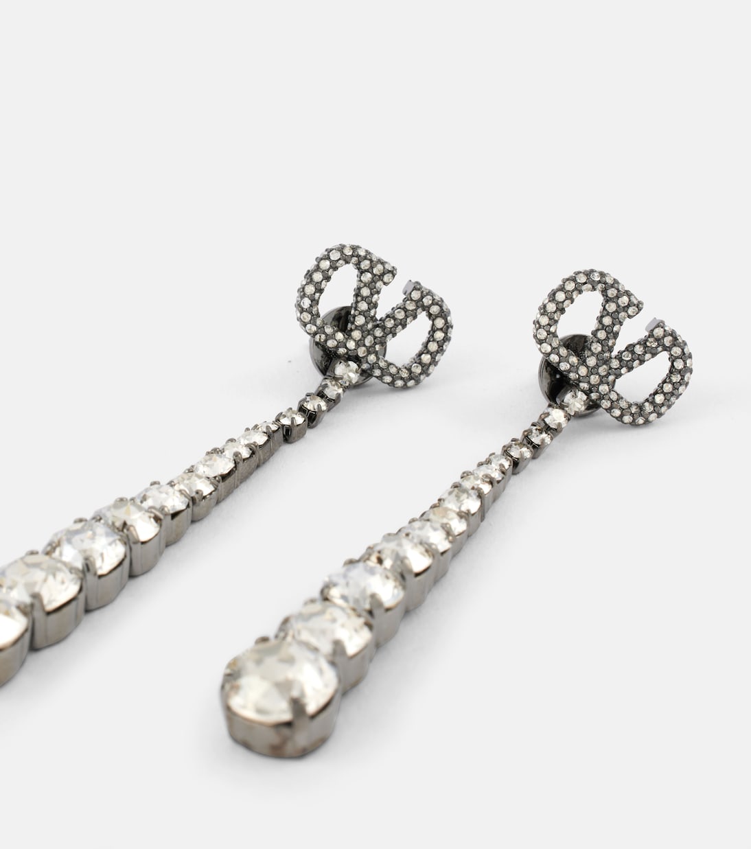 VLogo Signature embellished drop earrings | Valentino