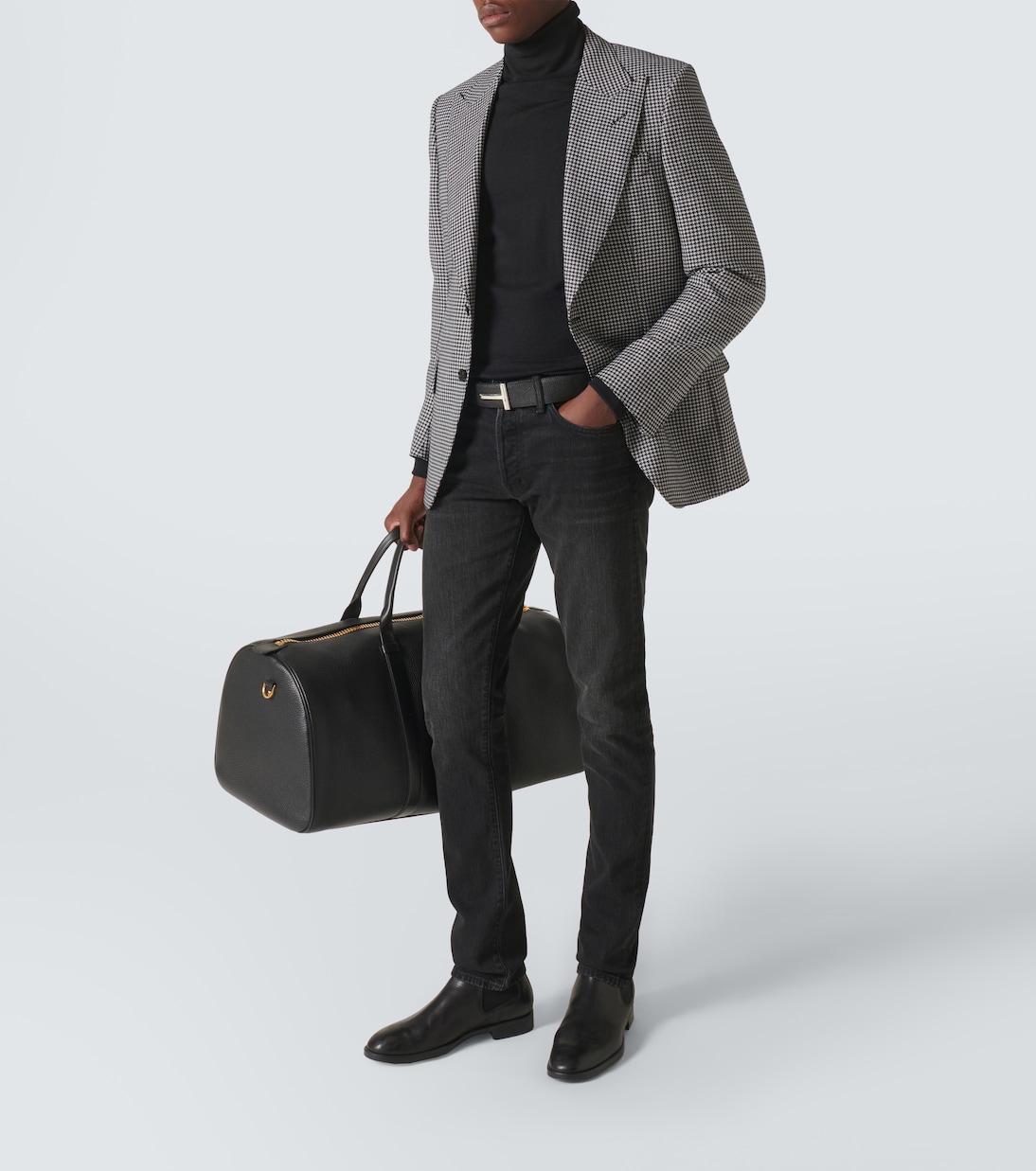 Slim Jeans mit Leder | Tom Ford
