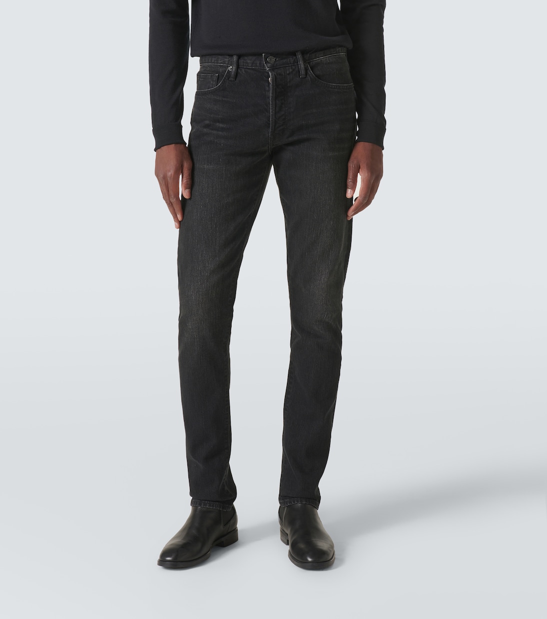 Slim Jeans mit Leder | Tom Ford