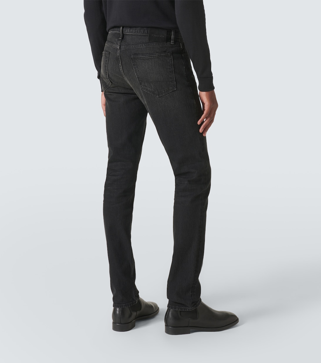 Slim Jeans mit Leder | Tom Ford