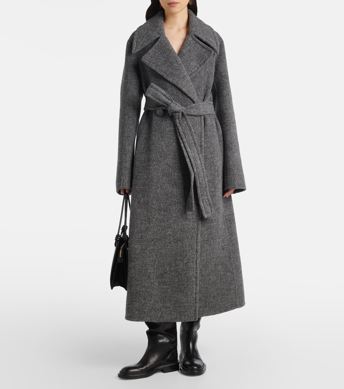 Belted wool-blend pile coat | Jil Sander