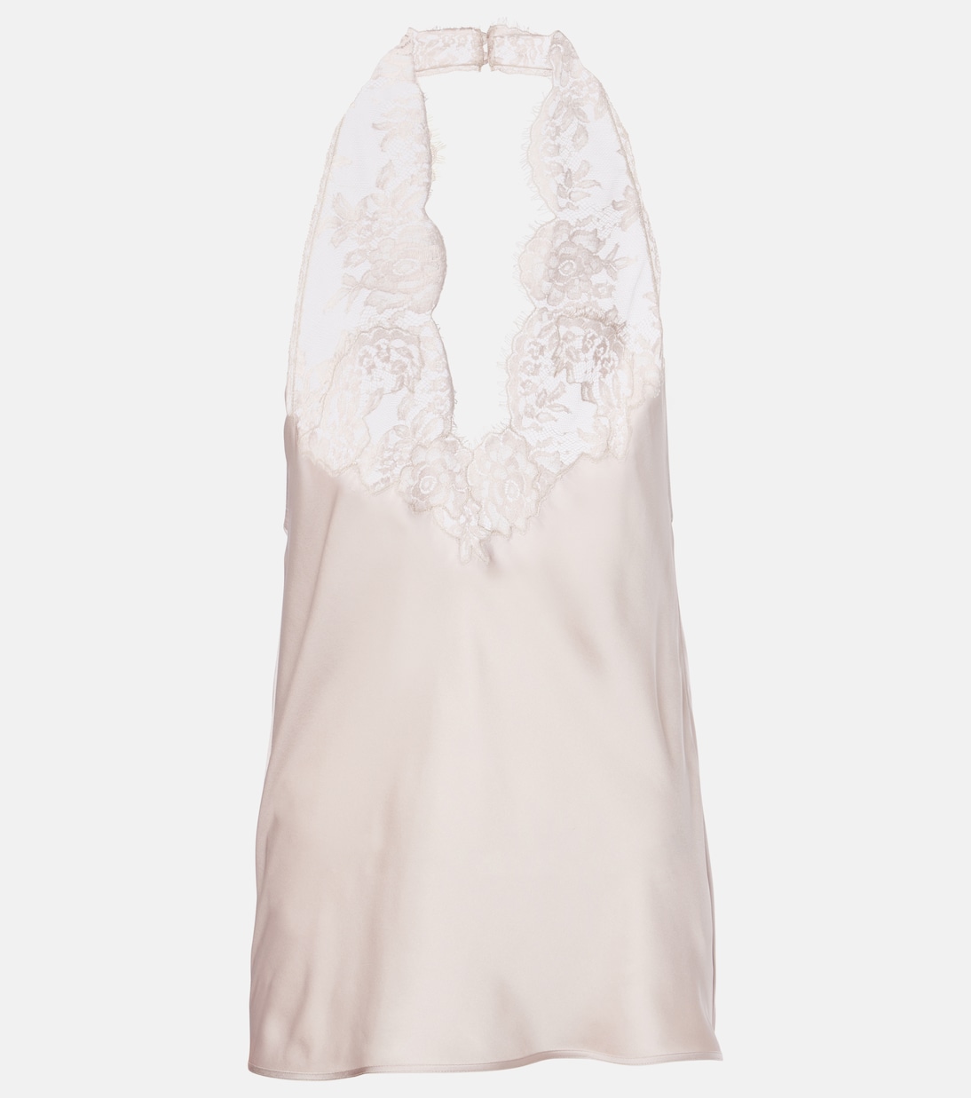 Top in charmeuse di seta con pizzo | Saint Laurent