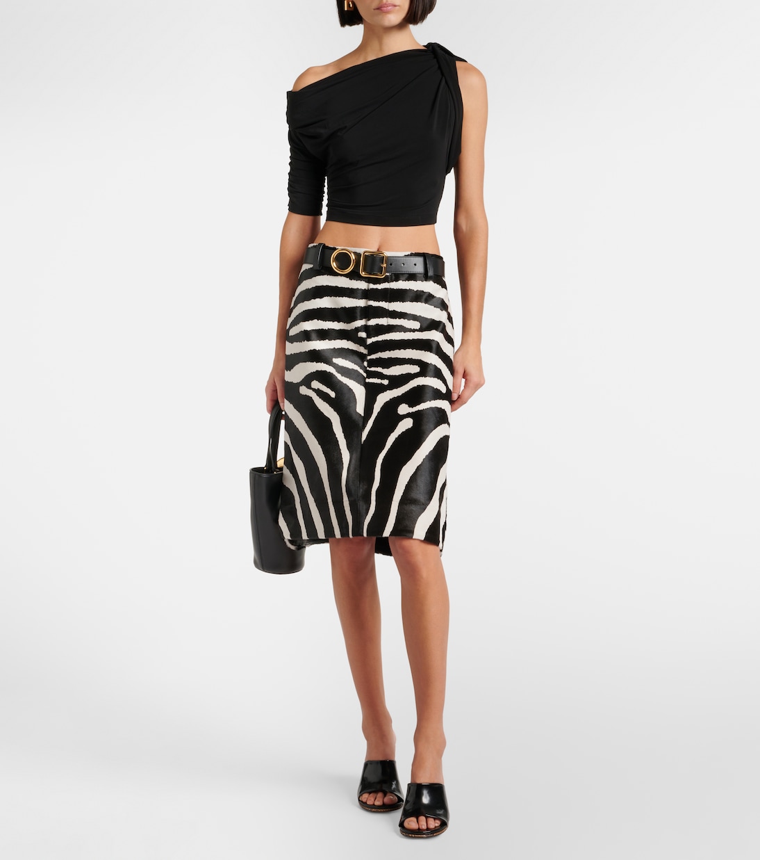 Falda midi Tozzi de pelo de becerro  | Jacquemus