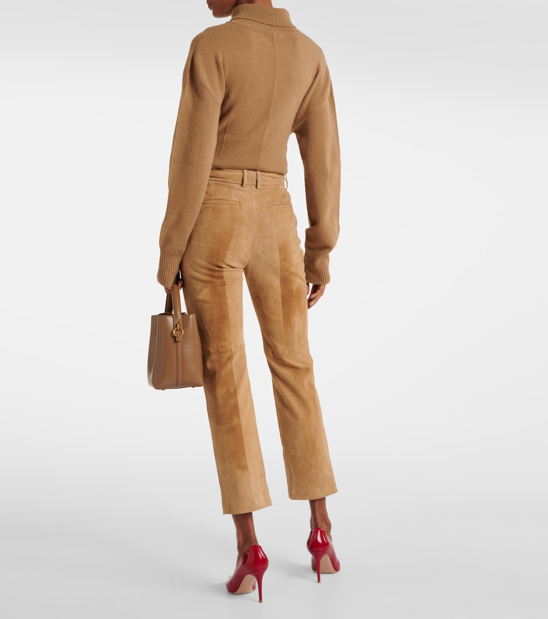 Pantaloni regular Coleman in suede | Joseph
