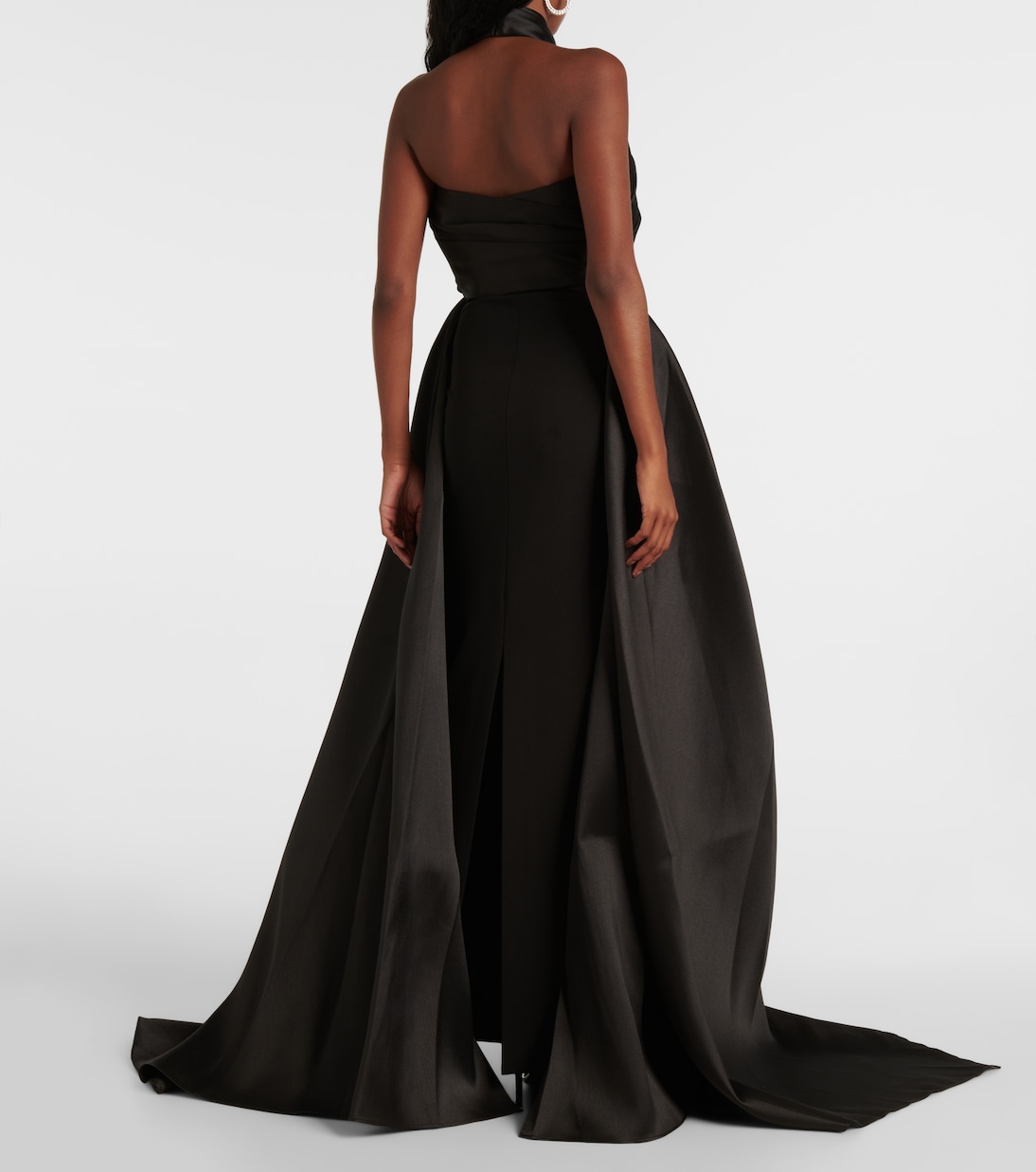 Rumi satin-trimmed crêpe gown | Solace London