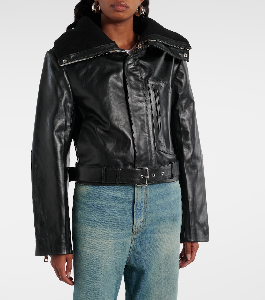 Veste raccourcie en cuir | Victoria Beckham