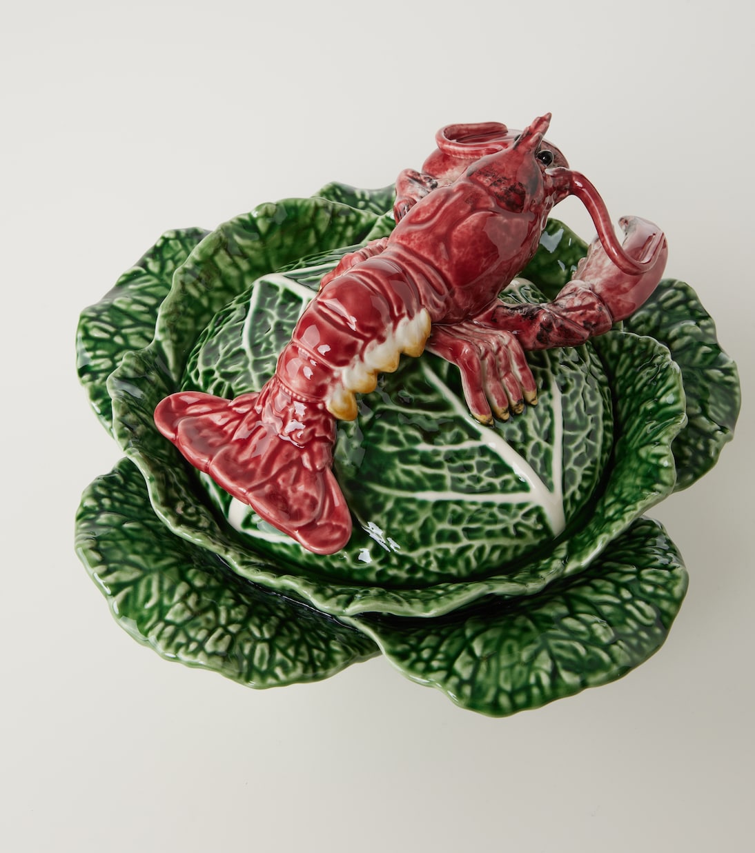Cabbage With Lobsters earthenware serving bowl | Bordallo Pinheiro