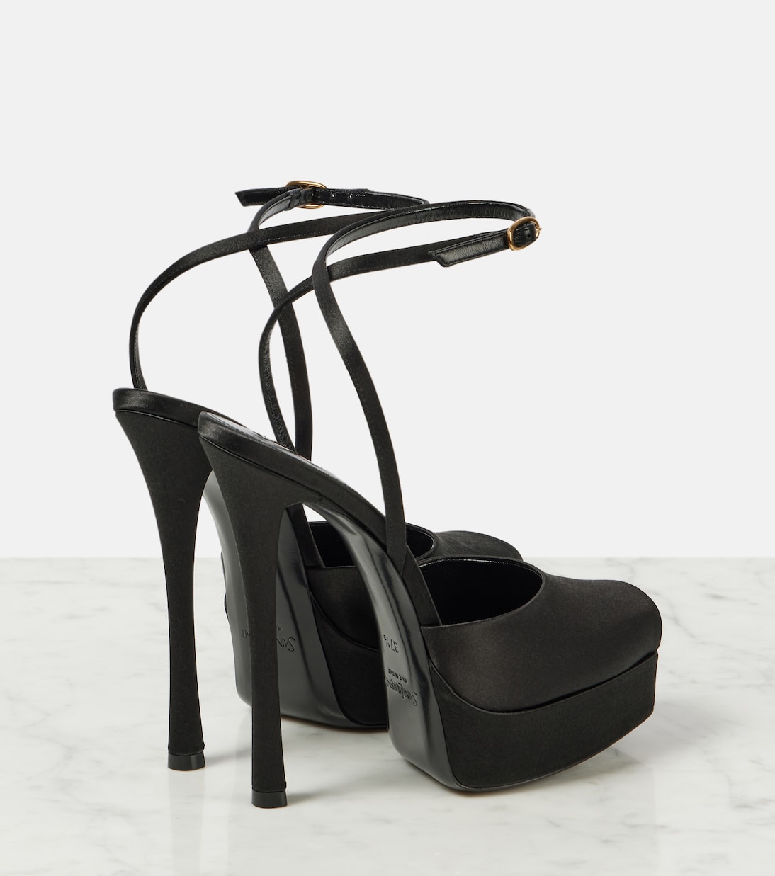 La Scandale 135 satin crêpe platform sandals | Saint Laurent