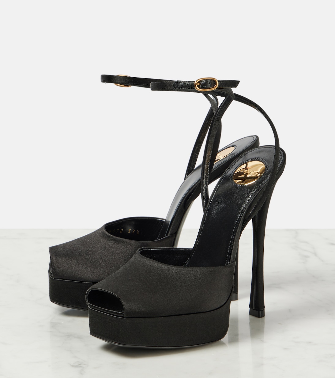 La Scandale 135 satin crêpe platform sandals | Saint Laurent