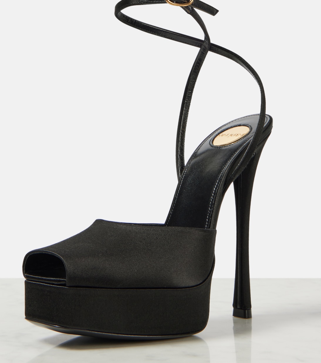 La Scandale 135 satin crêpe platform sandals | Saint Laurent