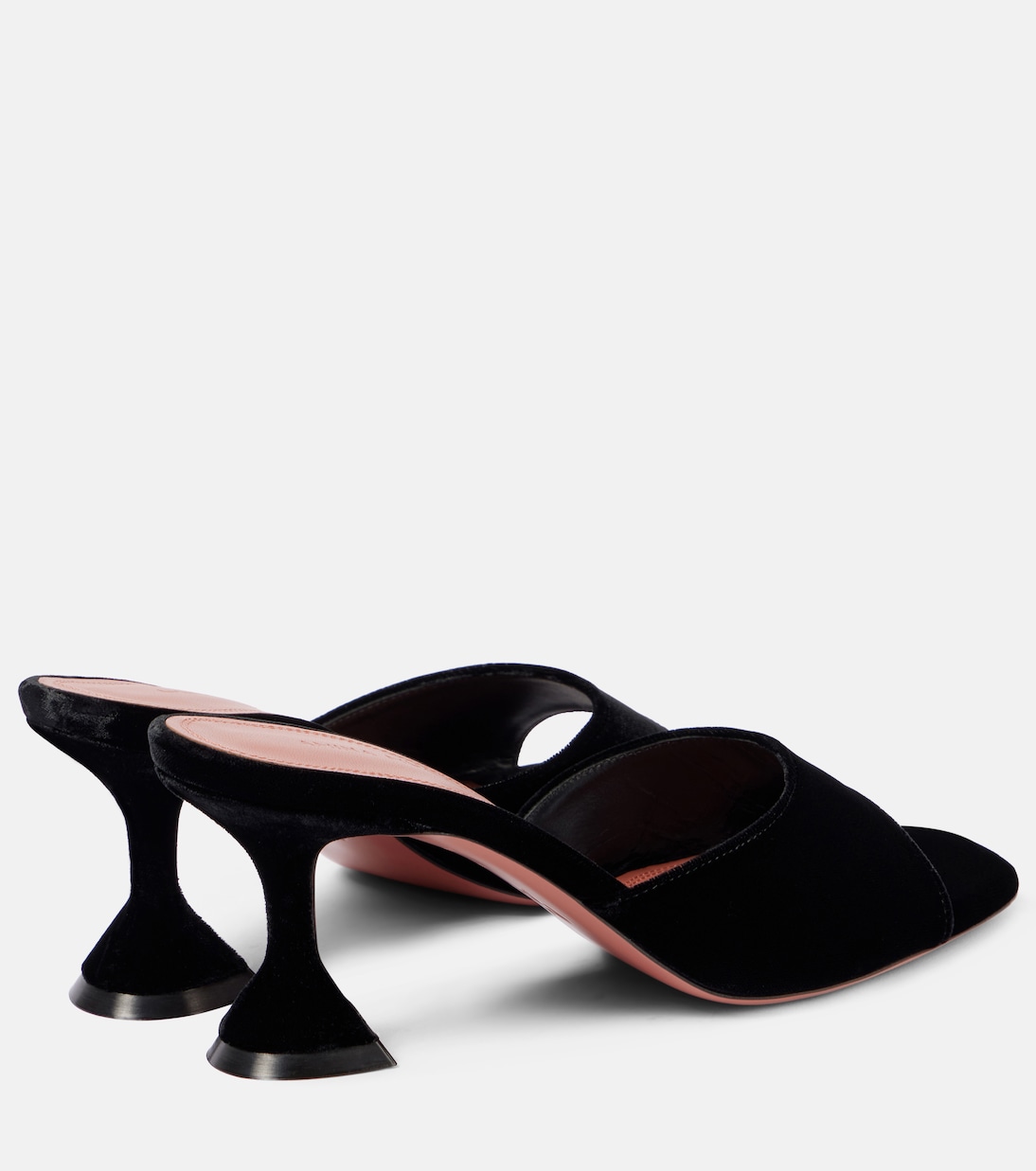 Mules Lupita 70 en velours | Amina Muaddi