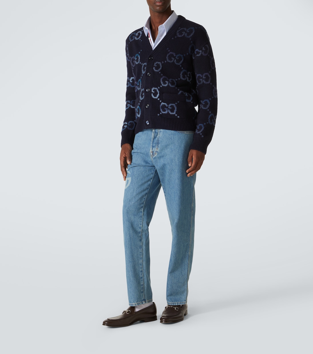 GG intarsia wool-blend cardigan  | Gucci
