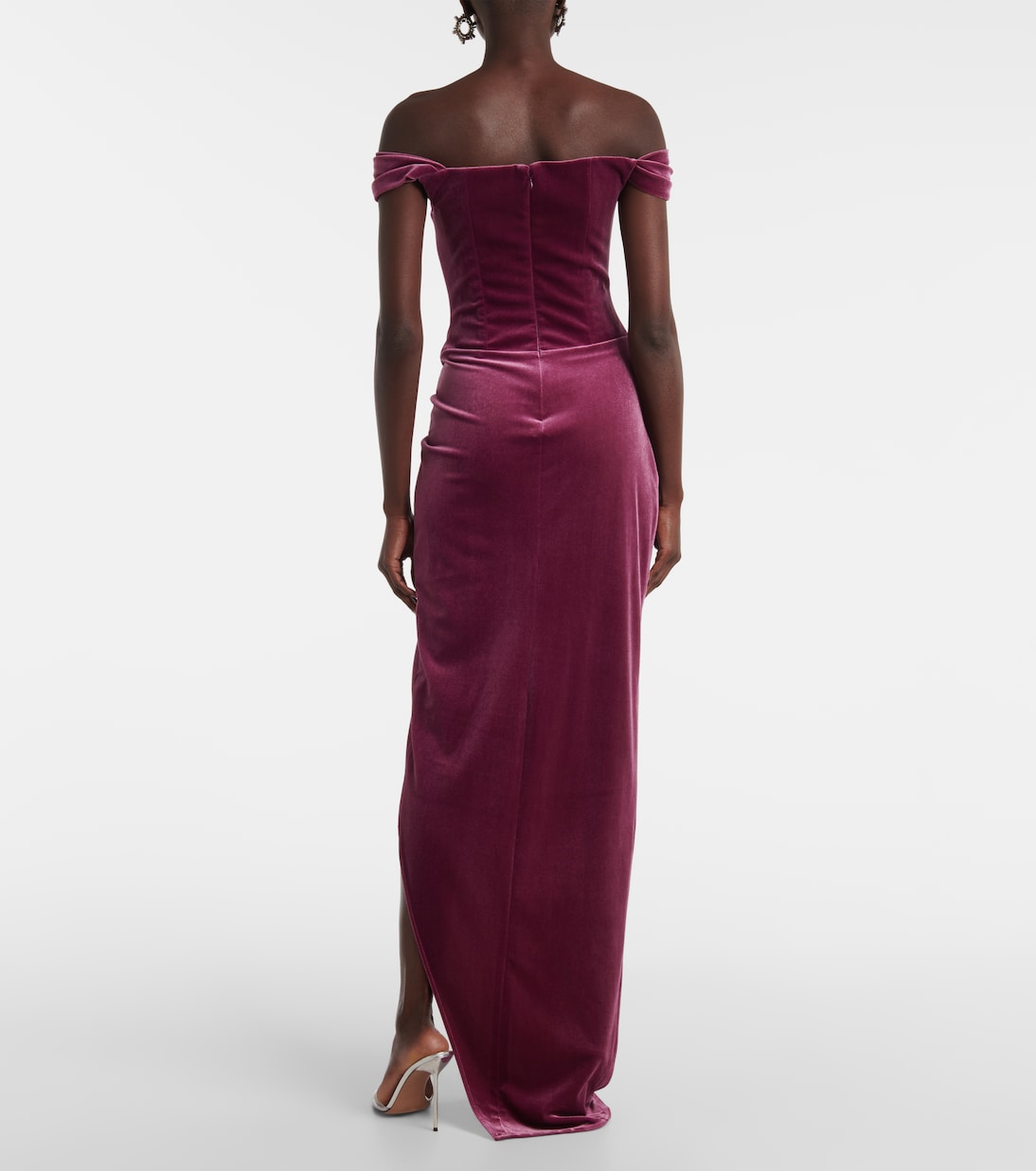 Abito lungo bustier in velluto | Alex Perry