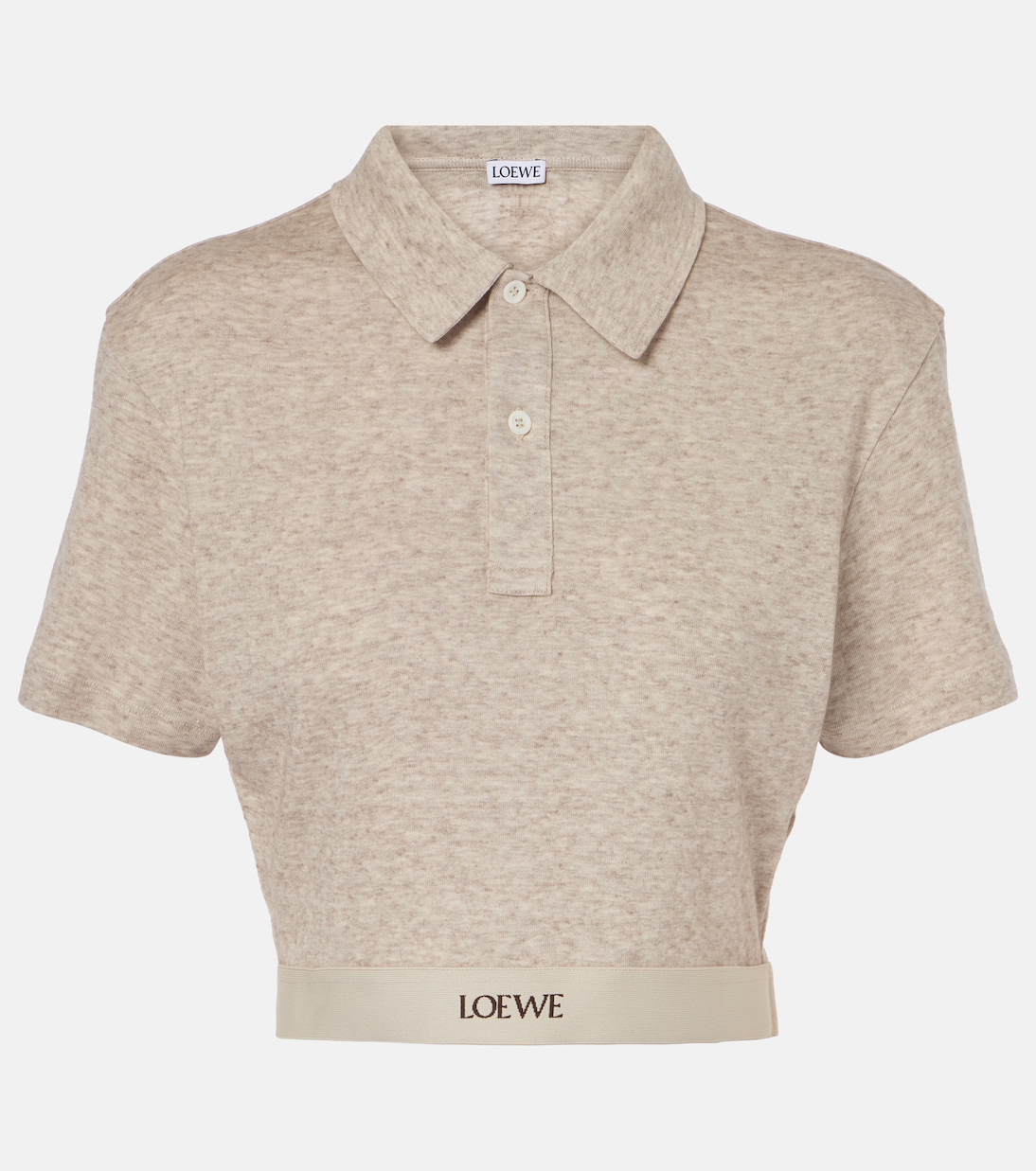 Crop top de algodón y lana con logo | Loewe