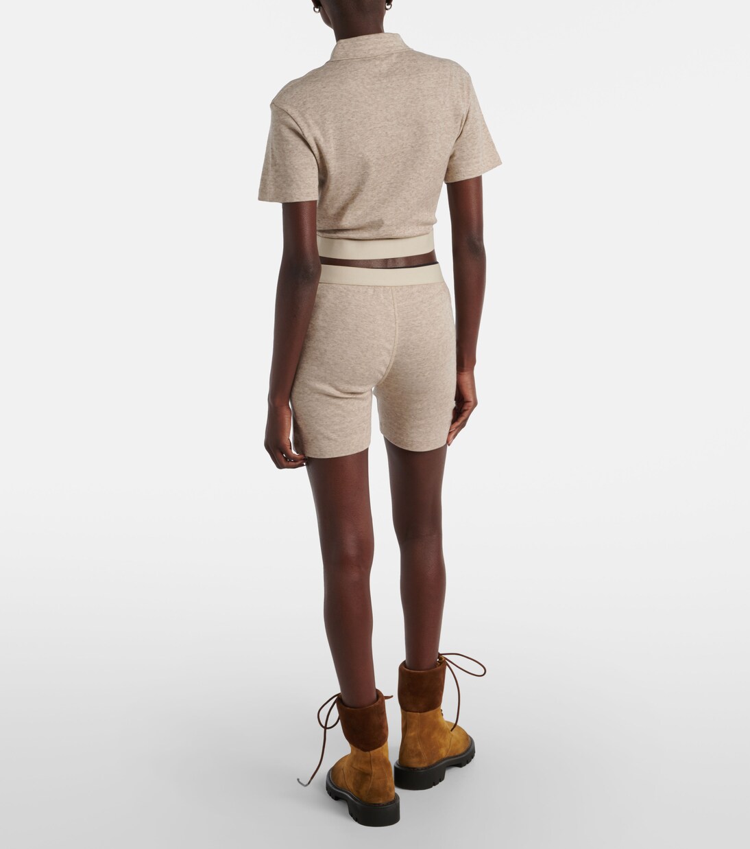 Crop top de algodón y lana con logo | Loewe