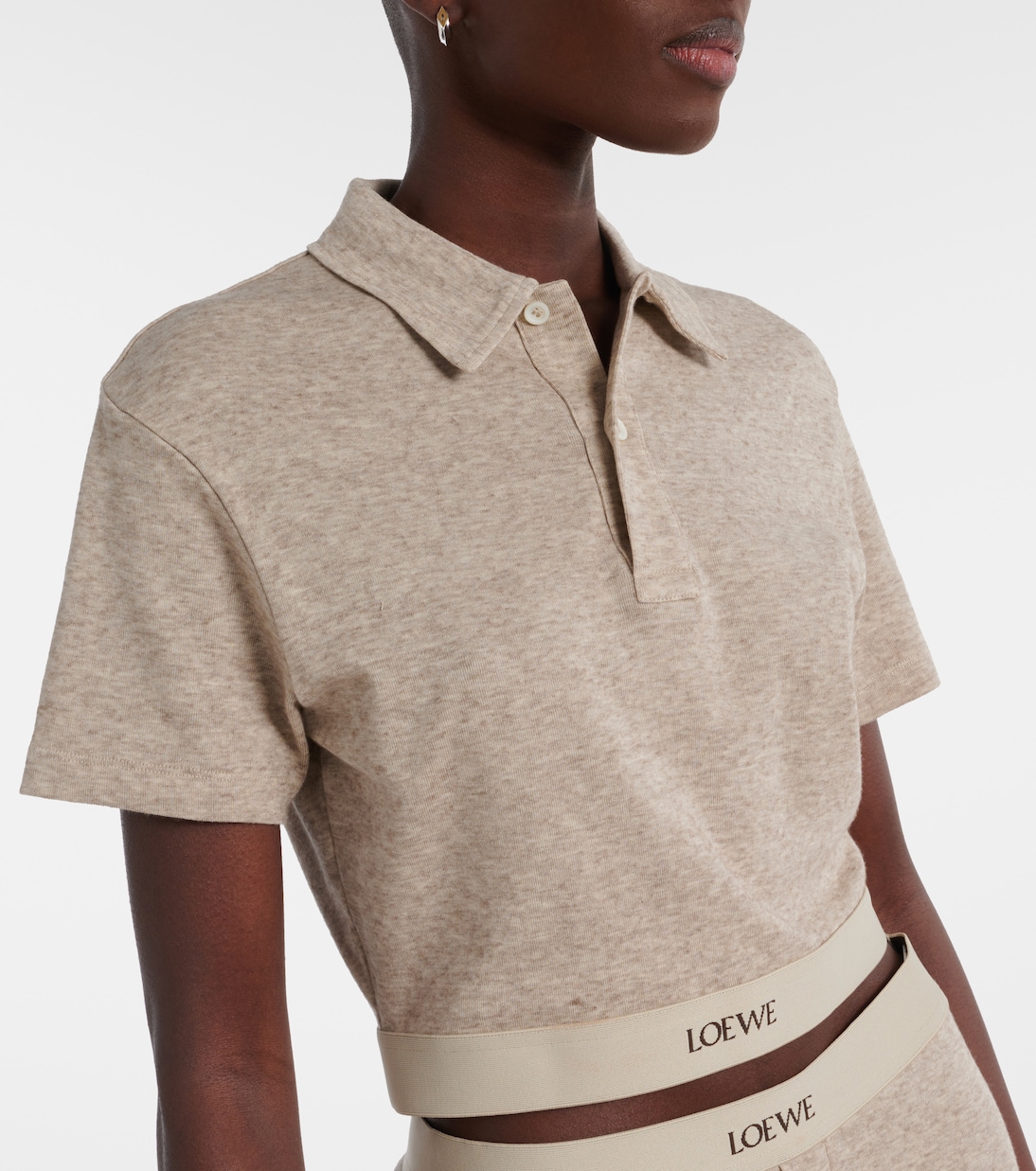 Crop top de algodón y lana con logo | Loewe