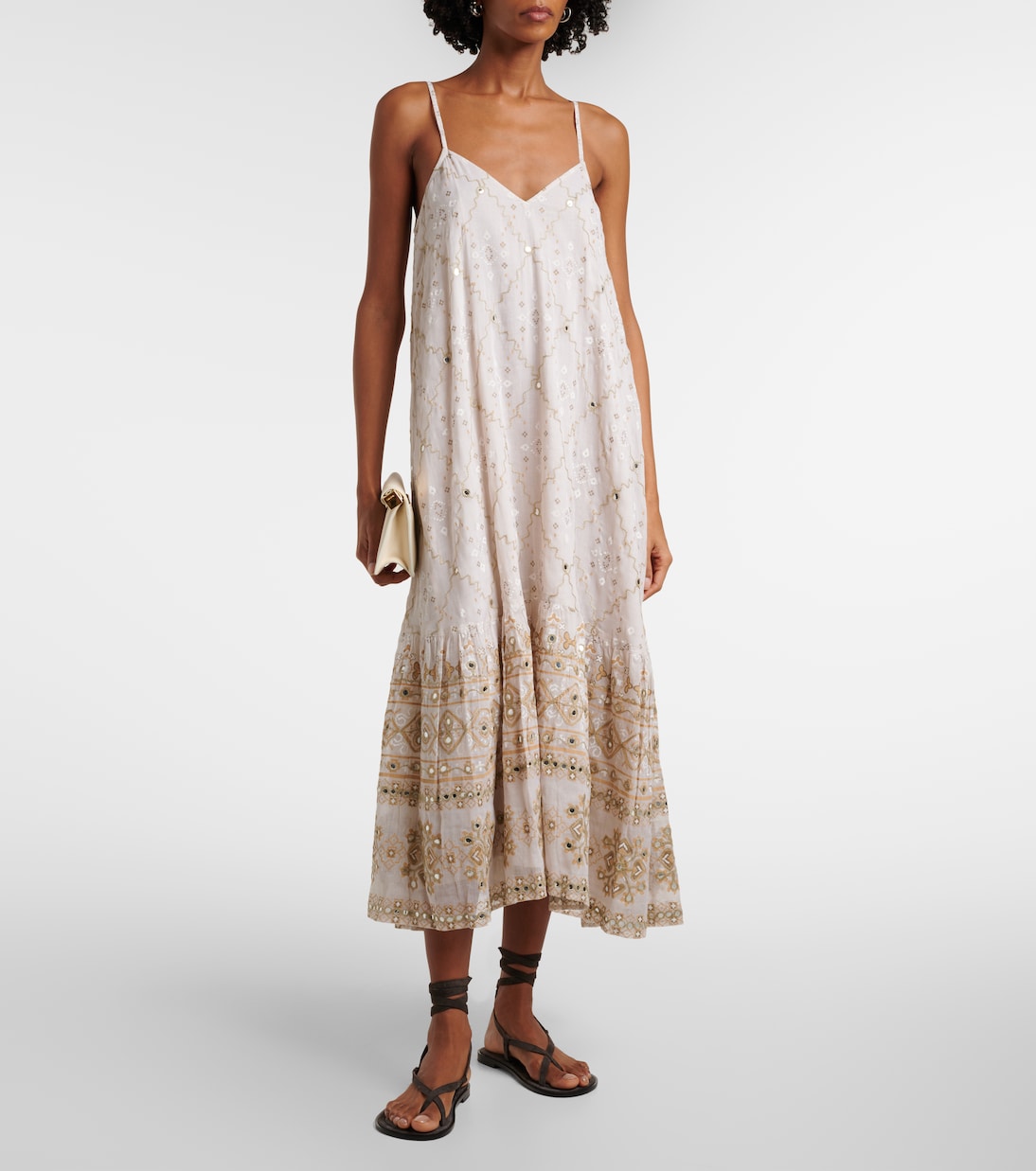 Abito midi Mosaic in cotone con stampa | Juliet Dunn