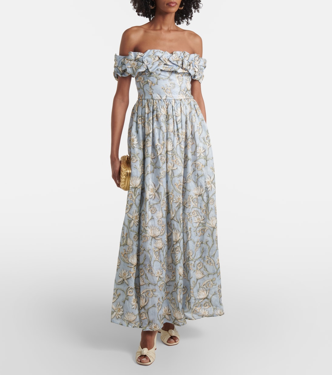 Bedrucktes Maxikleid Espliego aus Leinen | Agua by Agua Bendita