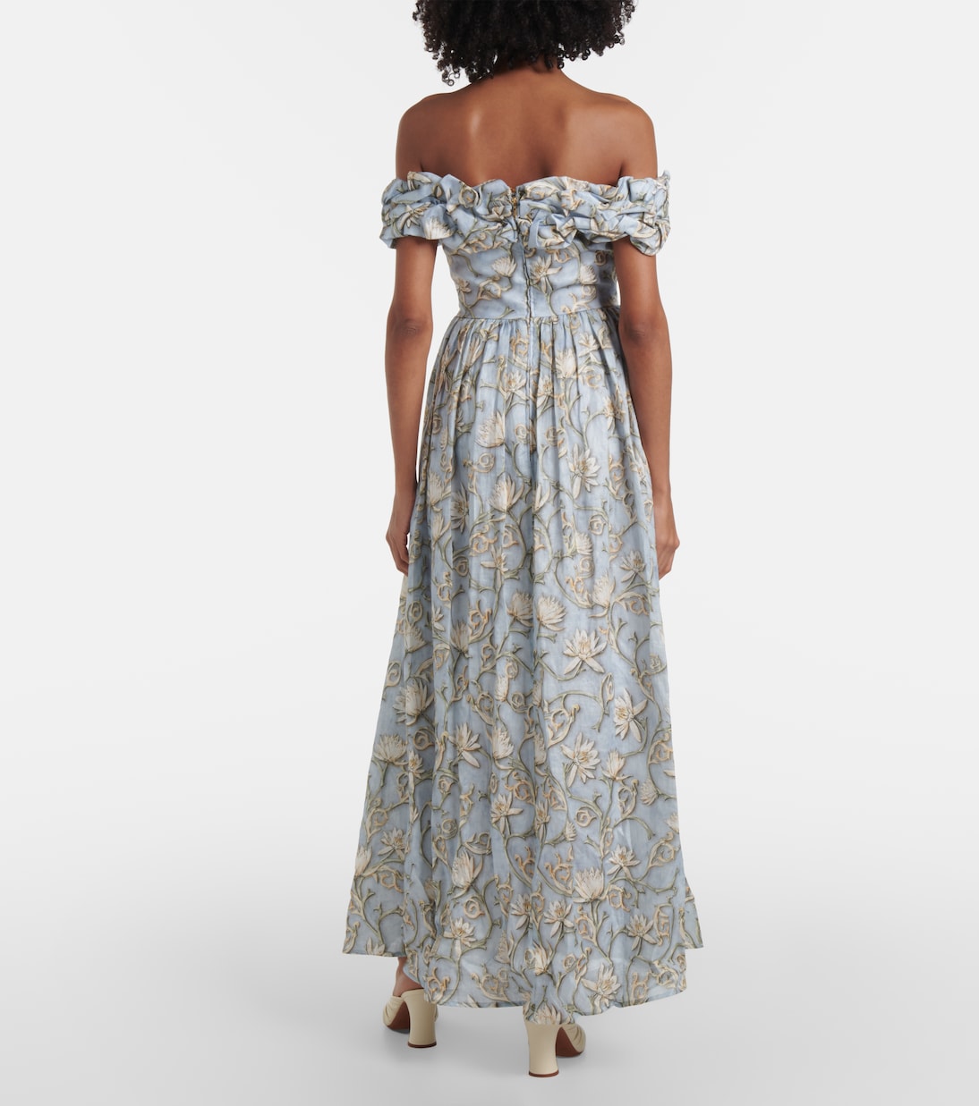 Bedrucktes Maxikleid Espliego aus Leinen | Agua by Agua Bendita