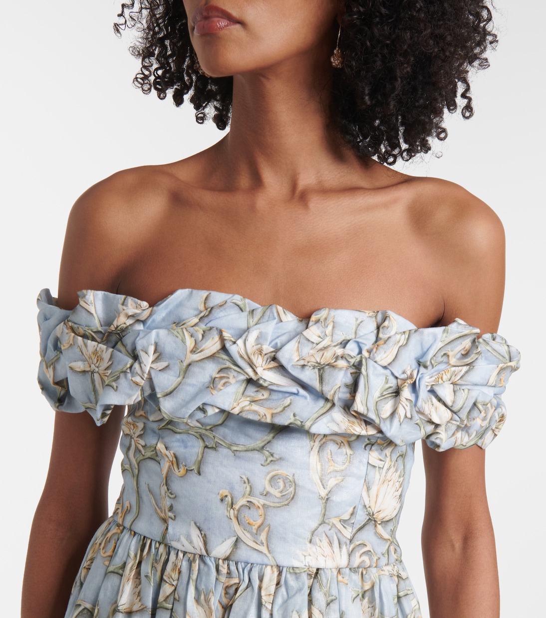 Bedrucktes Maxikleid Espliego aus Leinen | Agua by Agua Bendita