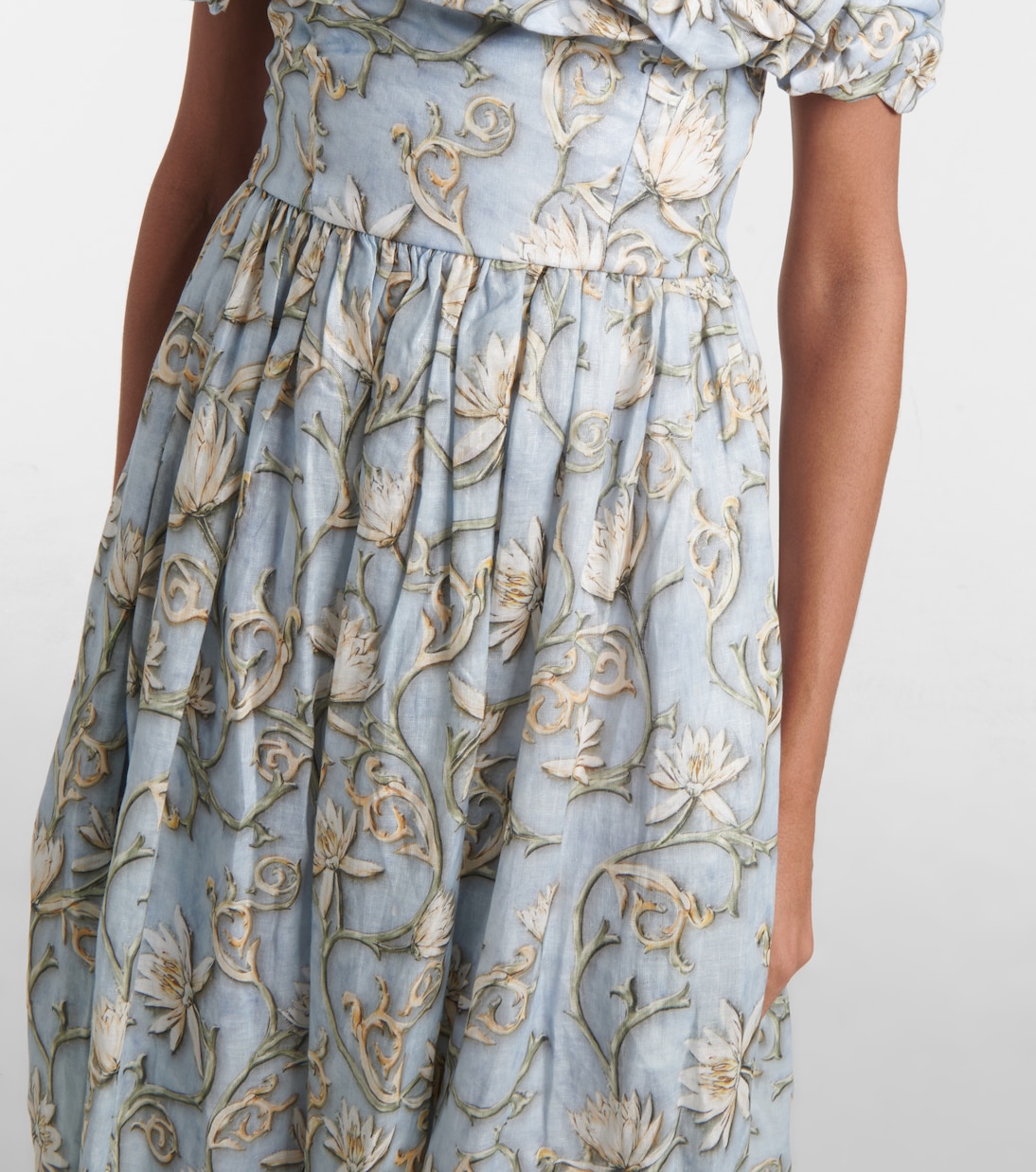 Bedrucktes Maxikleid Espliego aus Leinen | Agua by Agua Bendita
