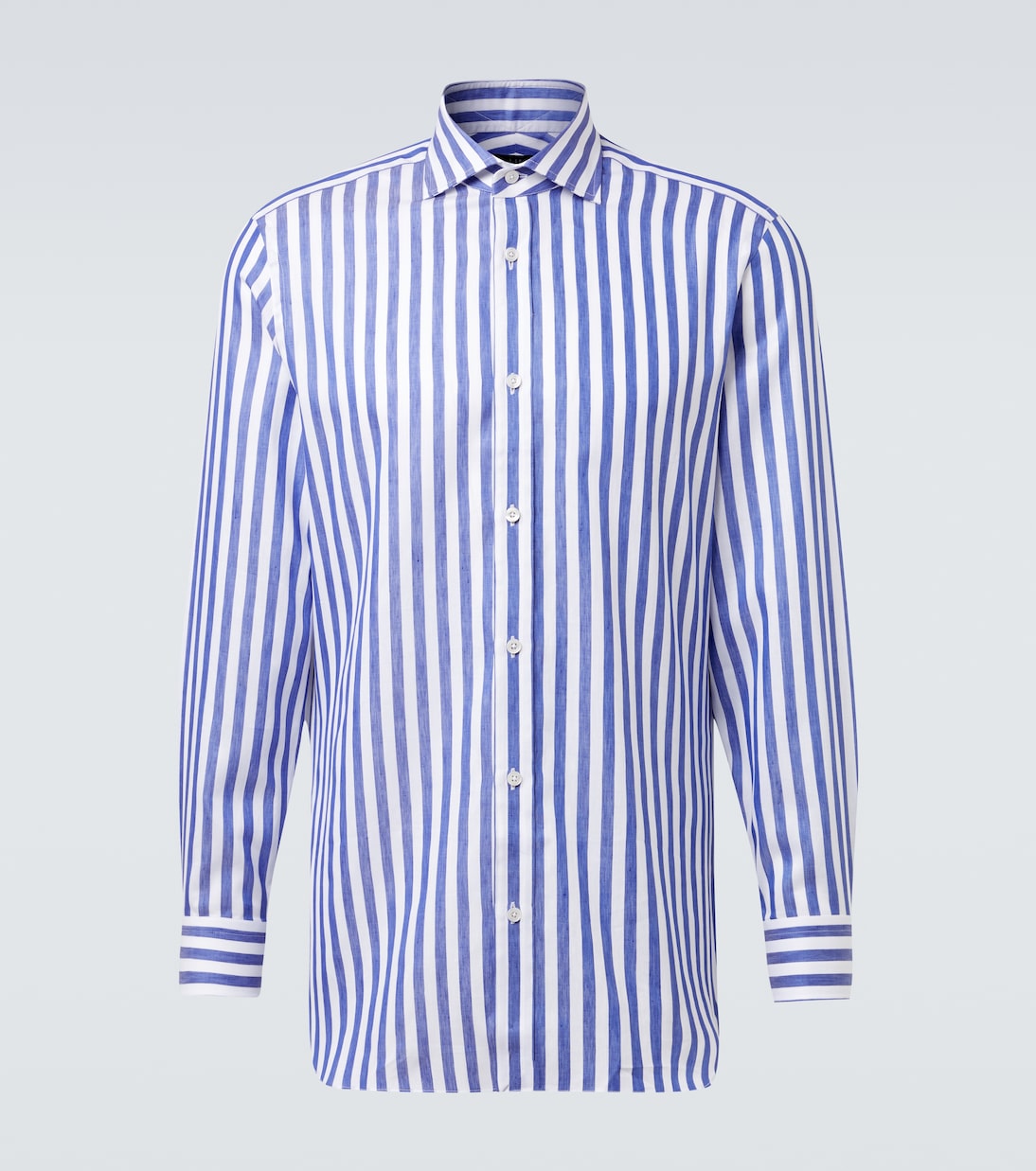 Camicia Bengal in cotone e lino a righe | Dunhill