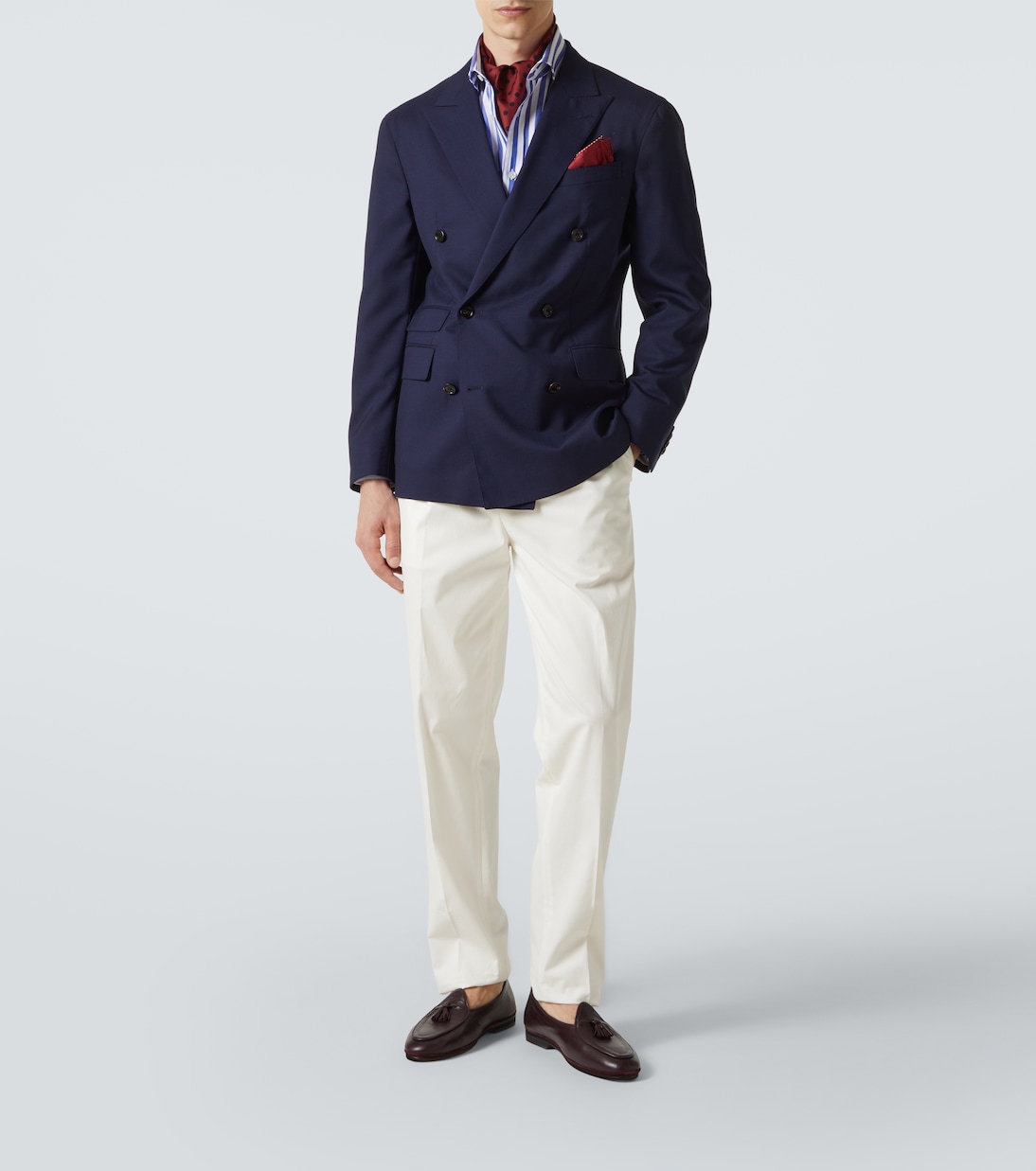 Camicia Bengal in cotone e lino a righe | Dunhill