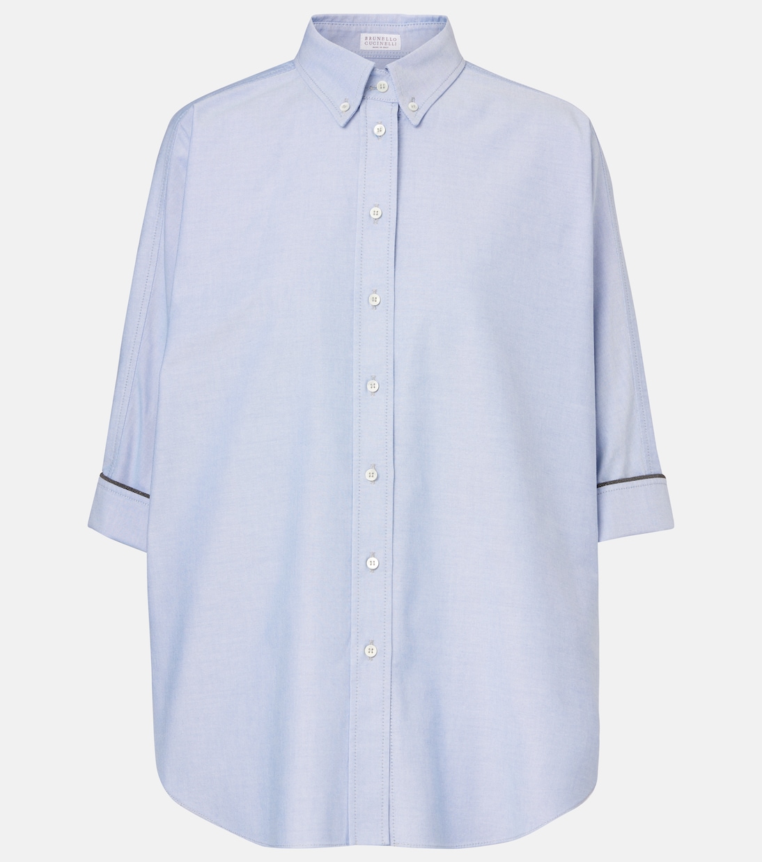 Camicia oversize Monili in popeline di cotone | Brunello Cucinelli