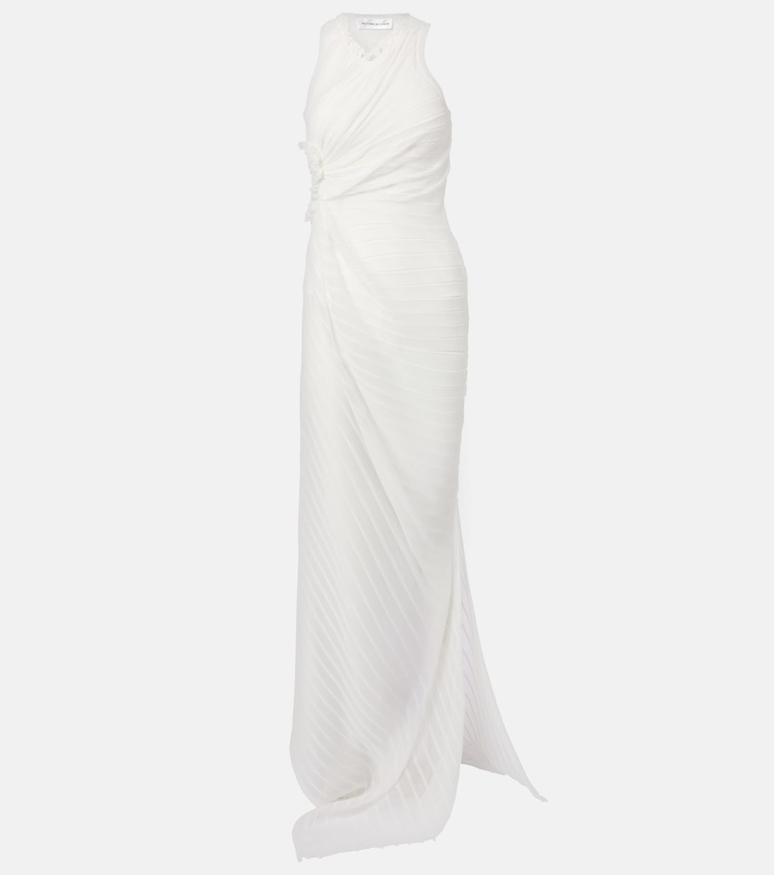 Robe longue en coton mélangé | Victoria Beckham