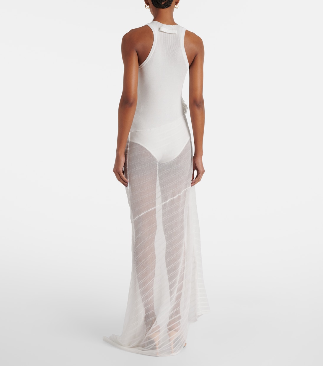 Robe longue en coton mélangé | Victoria Beckham