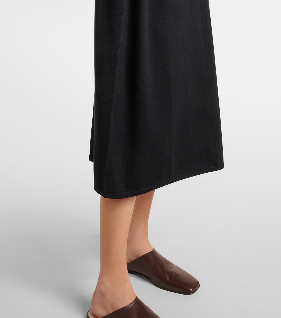Vestido midi de algodón, seda y cachemir | Jardin des Orangers