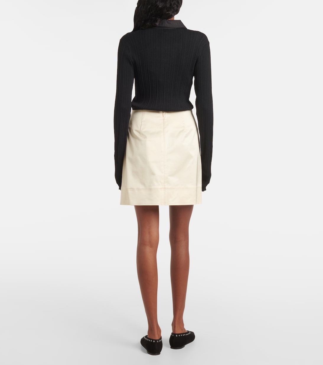 Minifalda de crepé de mezcla de algodón | Toteme