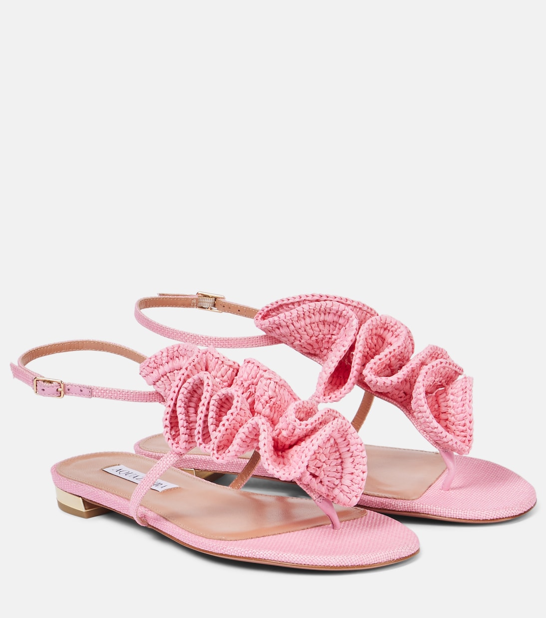 صندل بصباع من الرافيا Noches Tropicales | Aquazzura