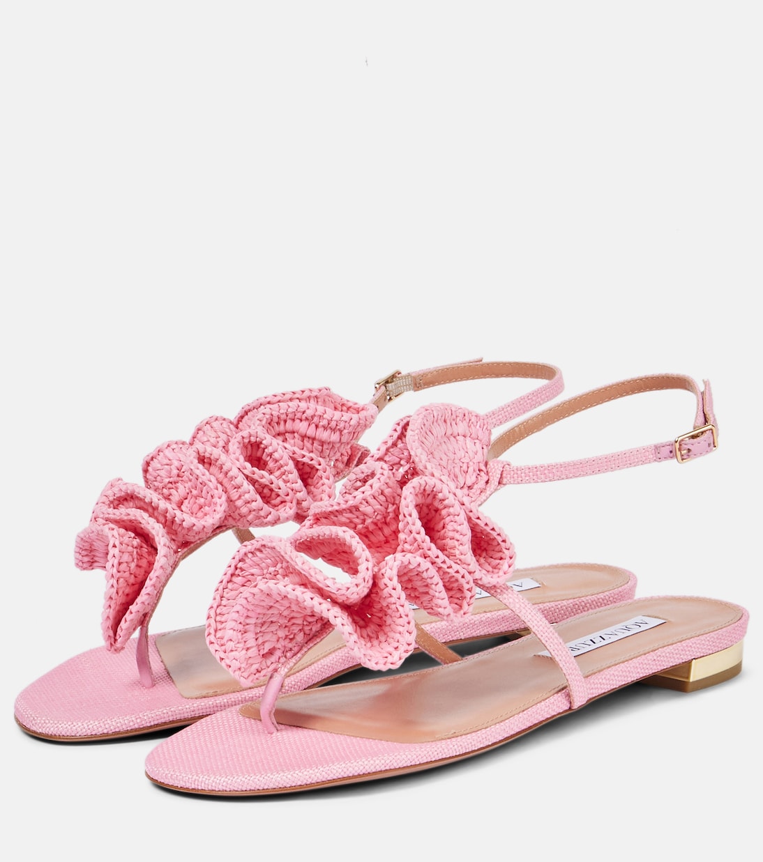 صندل بصباع من الرافيا Noches Tropicales | Aquazzura