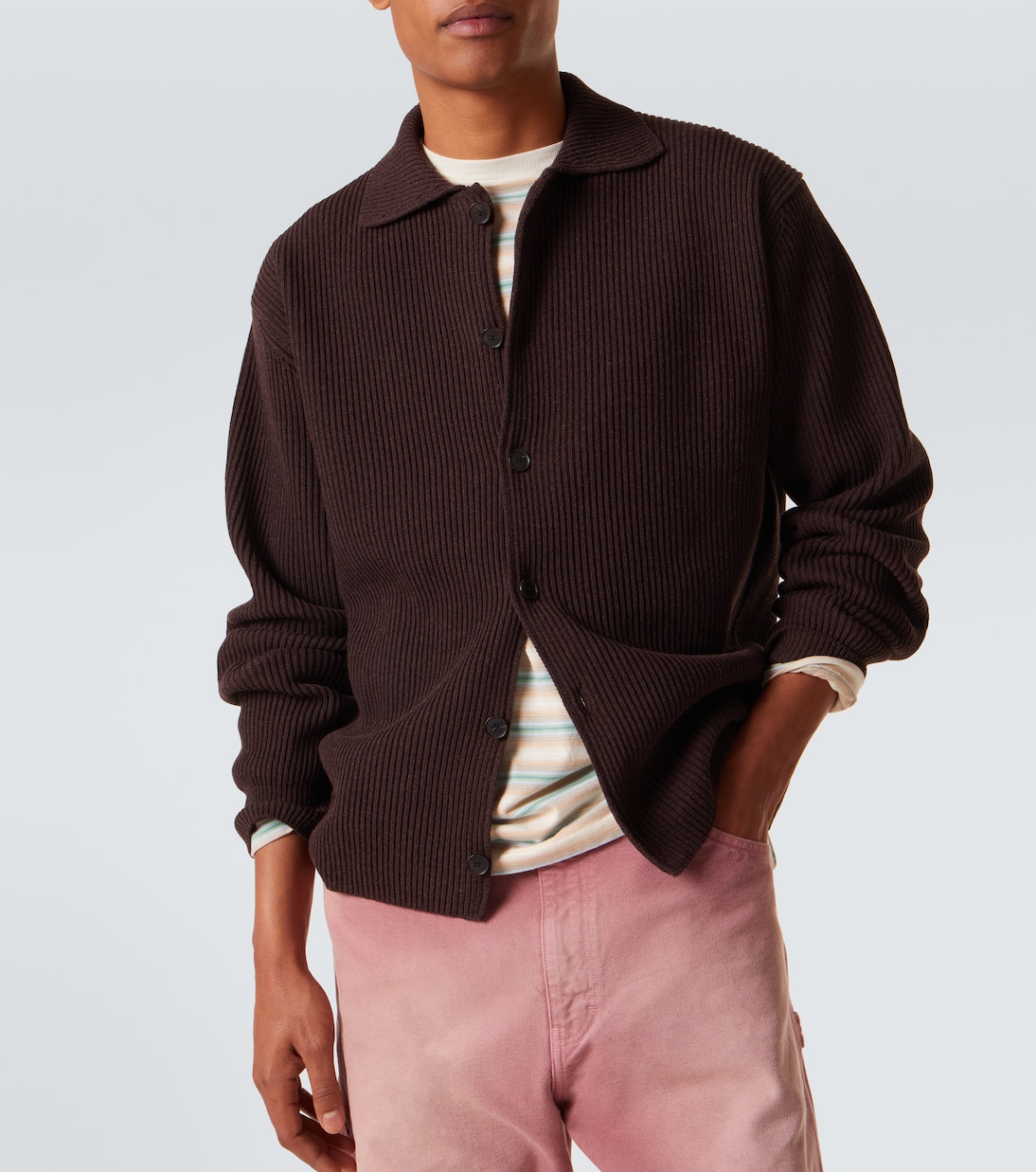 Cárdigan acanalado de lana | Auralee