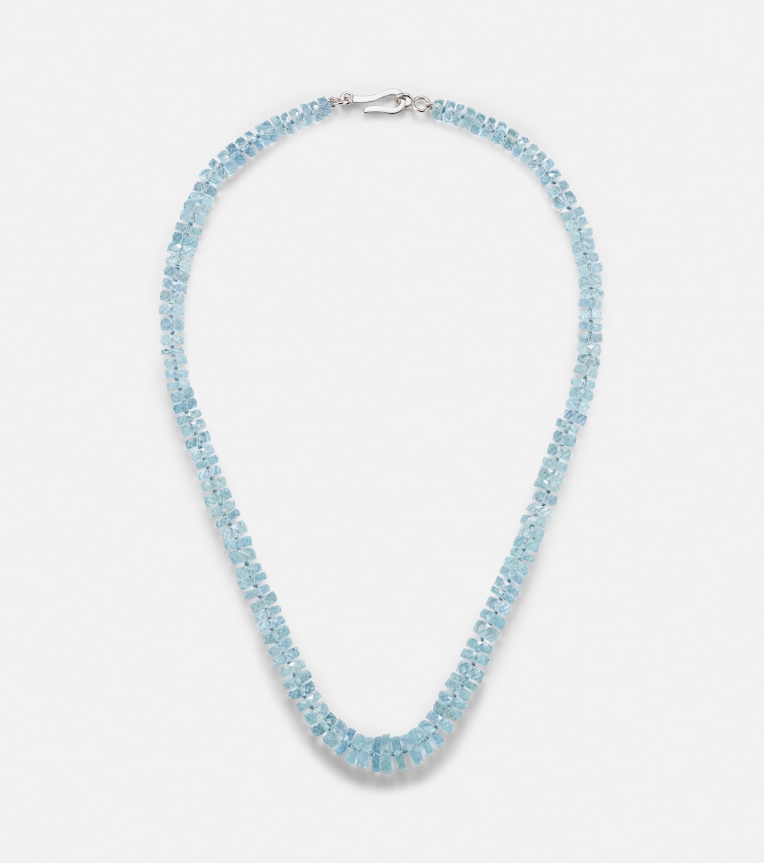 18k white gold necklace with aquamarines  | Ileana Makri