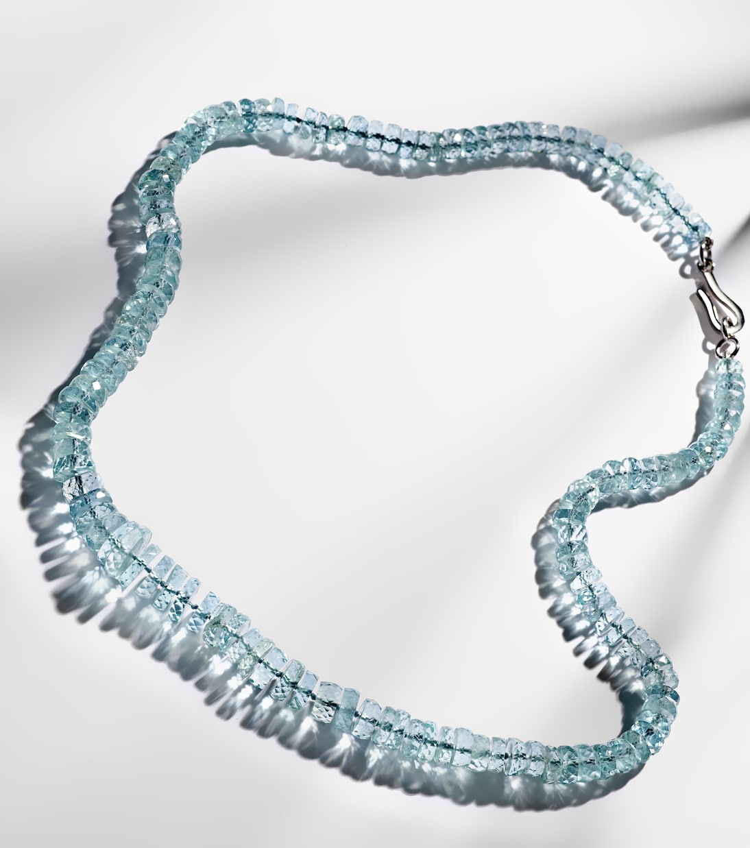 18k white gold necklace with aquamarines  | Ileana Makri