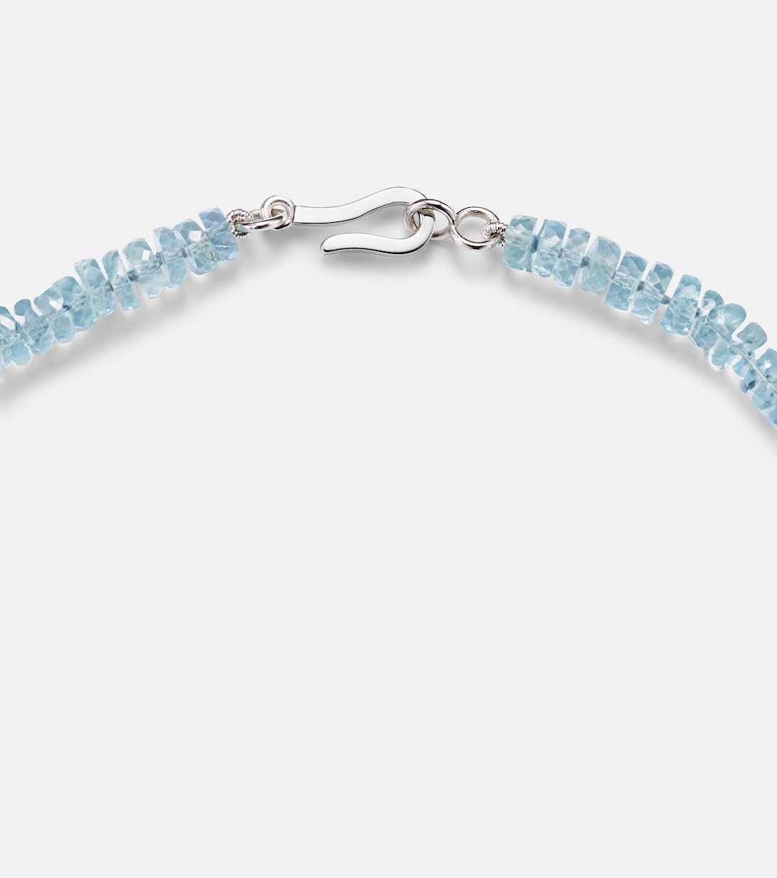 18k white gold necklace with aquamarines  | Ileana Makri