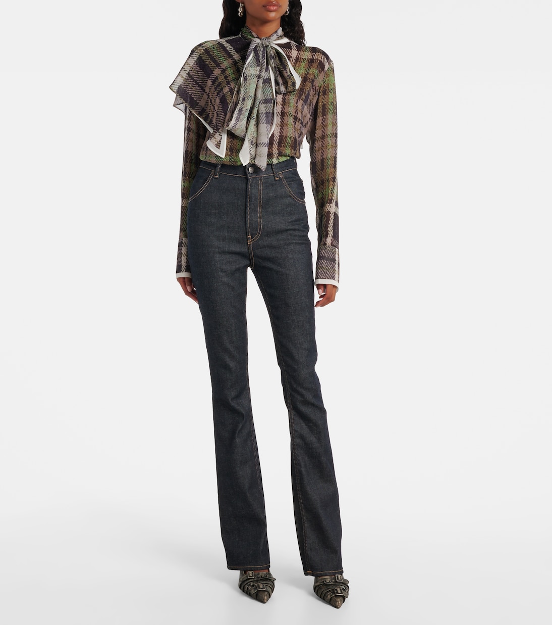 High-Rise-Schlaghose aus einem Baumwollgemisch | Acne Studios